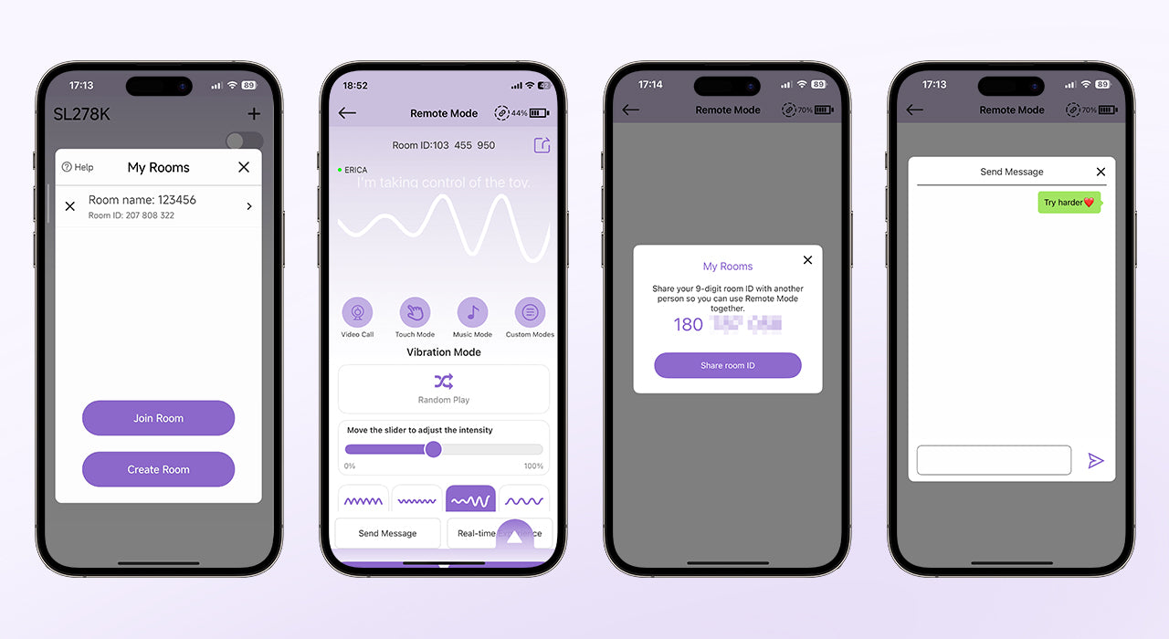 Modo remoto App SVAKOM: sala privada para control de juguetes eróticos a distancia
