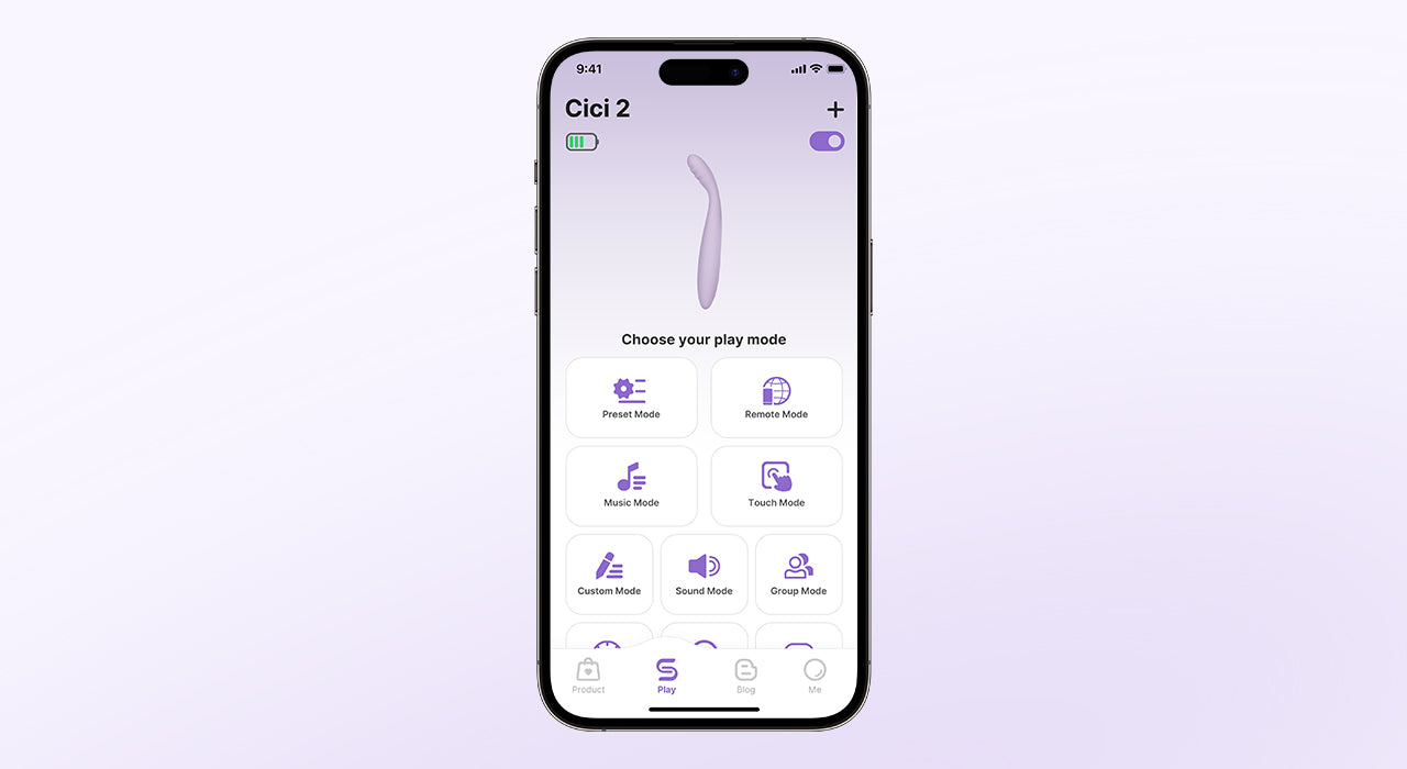 Modos de placer App SVAKOM: preestablecido, remoto, música y táctil para juguetes eróticos
